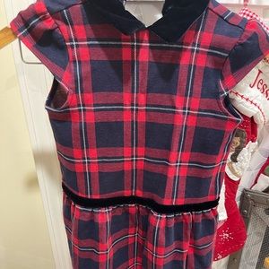 JanieAnd Jack plaid dress with velvet details